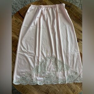 Vintage Half Slip Lace PINK BEIGE Sz S Wonder Maid Small